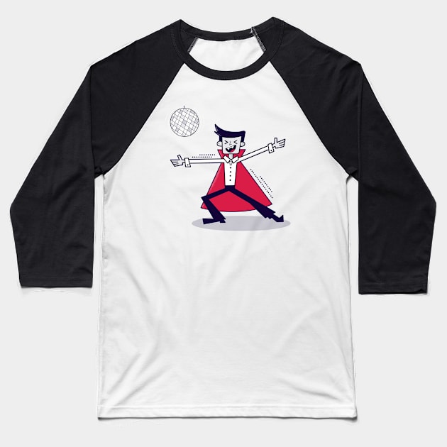 Vampires Love to Dance Baseball T-Shirt by Andy McNally